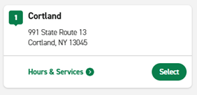 Screenshot of tab to confirm location
